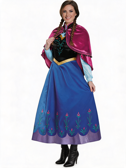 Carnival costume with cape and black corset
