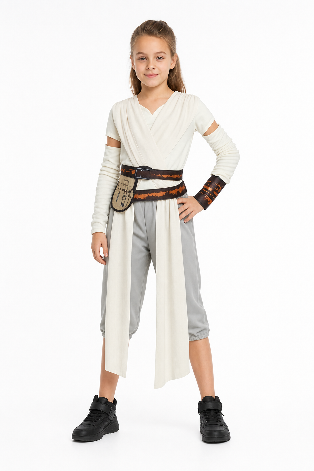 Girls' Rey Kids Costume from Star Wars on-model view 4