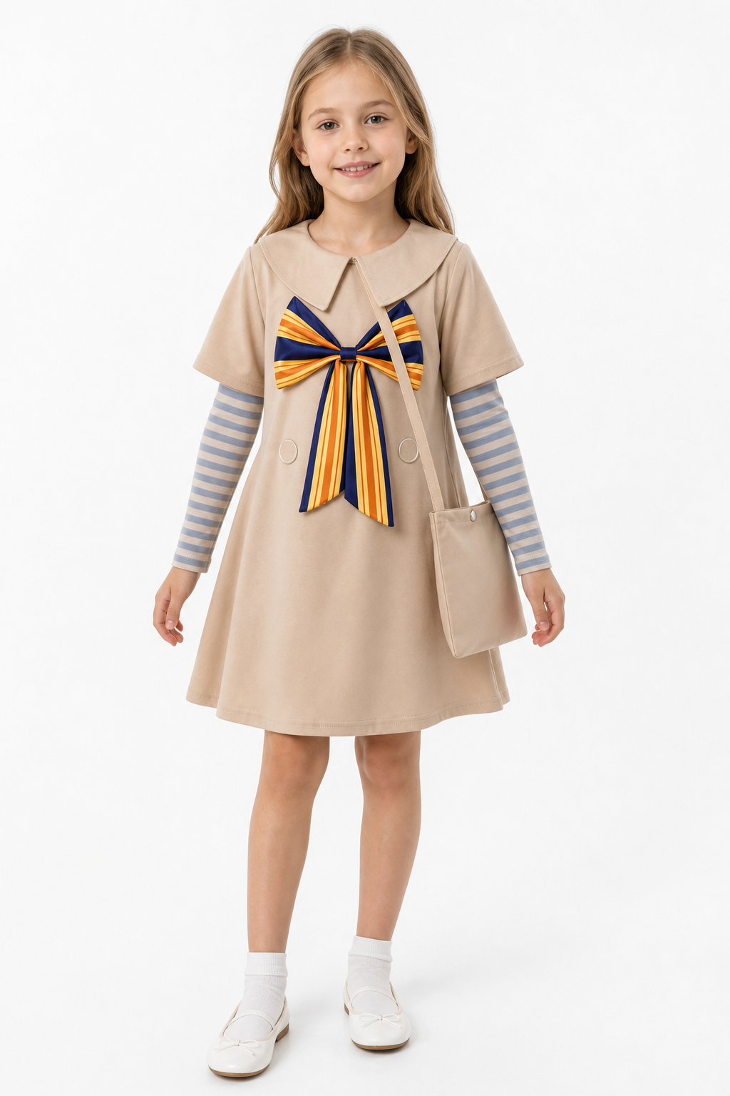 Kids' Halloween Carnival Costume with Dress and Purse