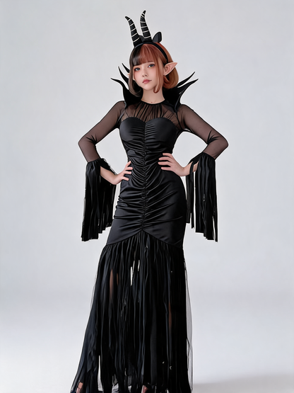 Black Two-Piece Devil Costume for Halloween