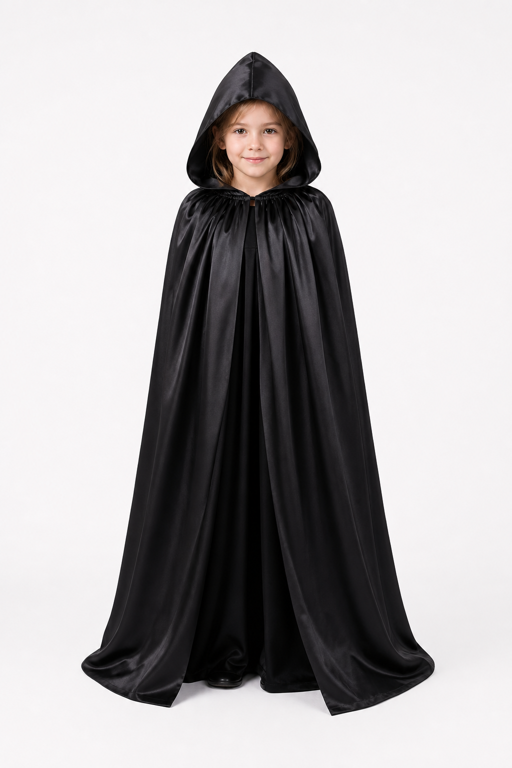 Black Hooded Halloween Costume Cloak