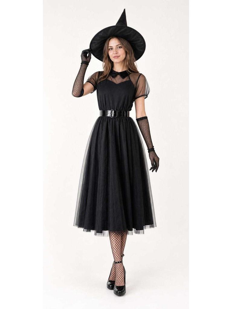 Halloween Witch Dress with Hat and Gloves