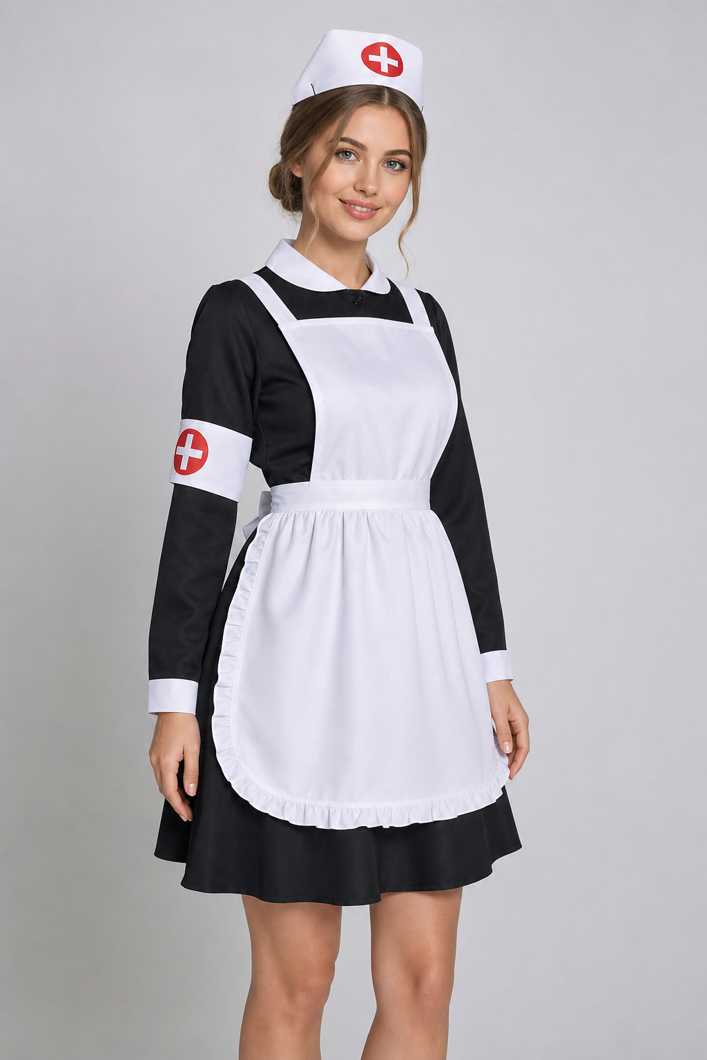 Nurse Costume Carnival Set with Apron and Cap