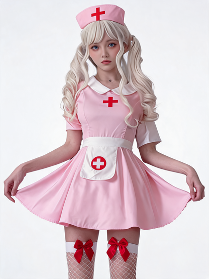 Black-and-White Nurse Costume Dress for a Masquerade