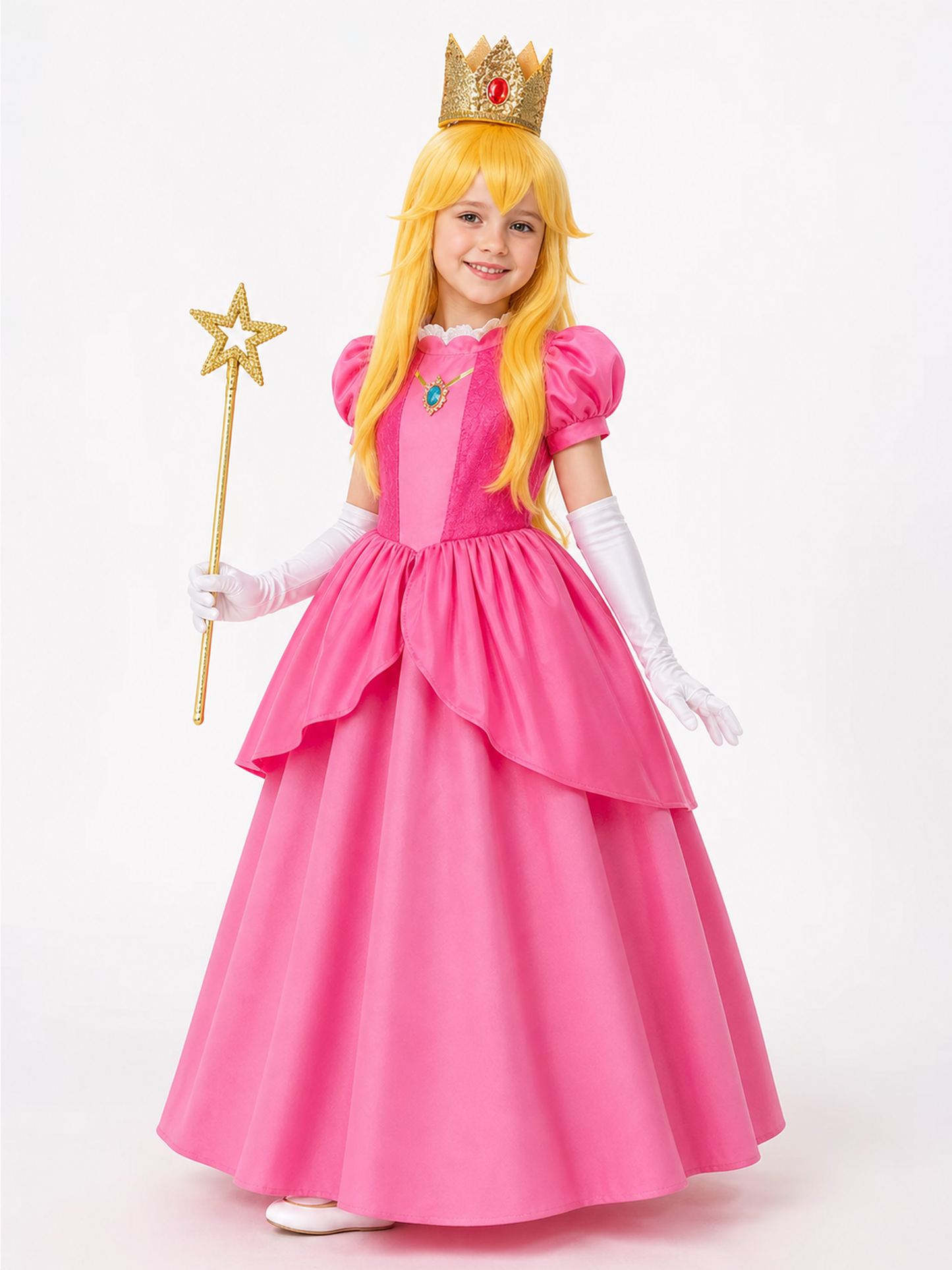 Children's Princess Dress with Crown and Wand