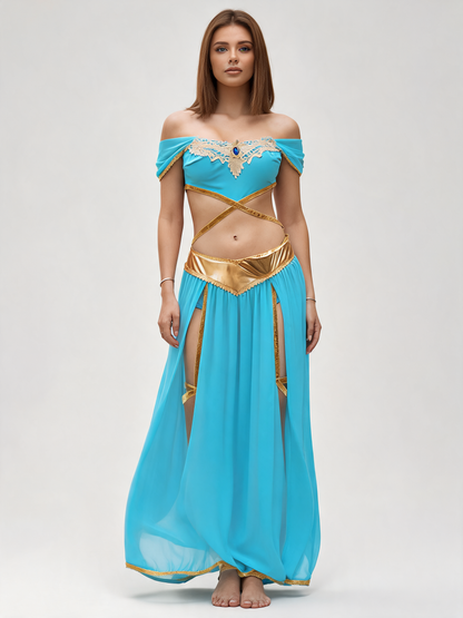 Sky Blue Princess-Style Dress for Carnival and Party