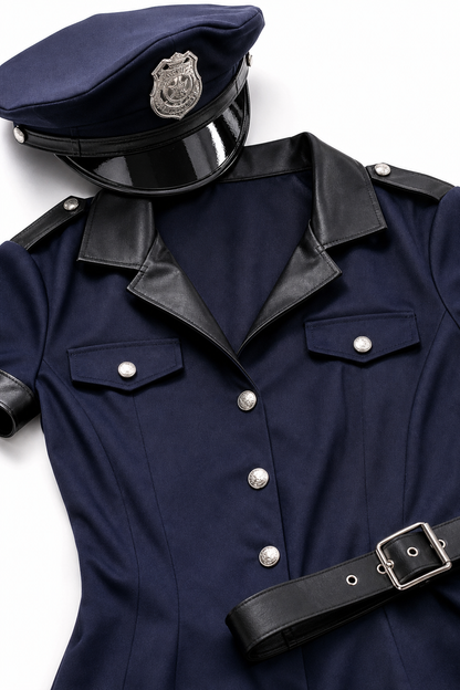 Dark Blue Police Costume Carnival Set