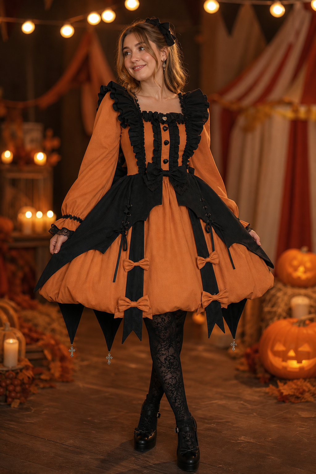 Orange Pumpkin Lolita Dress for Halloween