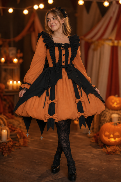Orange Pumpkin Lolita Dress for Halloween