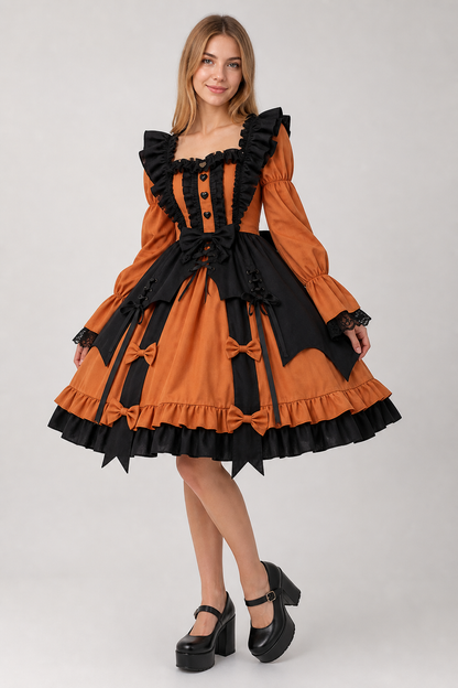Orange Pumpkin Lolita Dress for Halloween