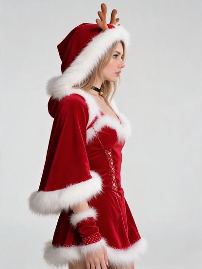Christmas Costume with Cape and Dress