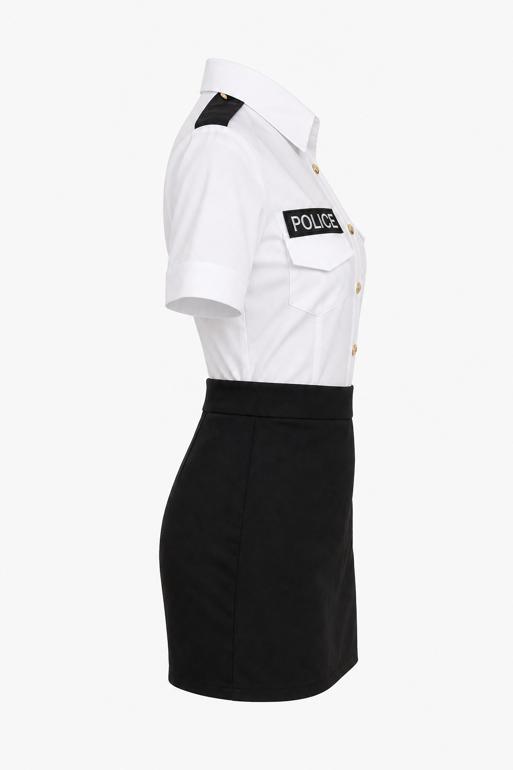Black uniform-style costume for masquerade