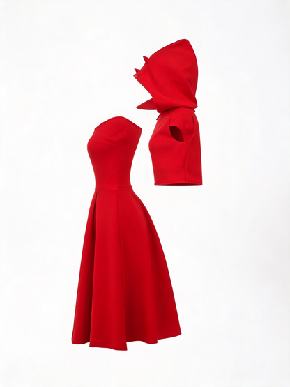 Red demon-style dress for masquerade and party