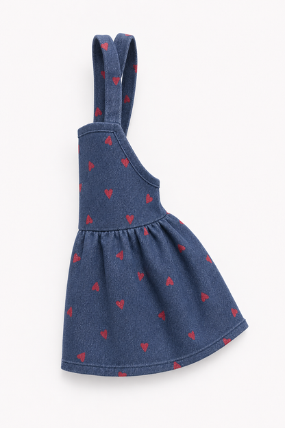 Dog Dress with Heart Print and Straps