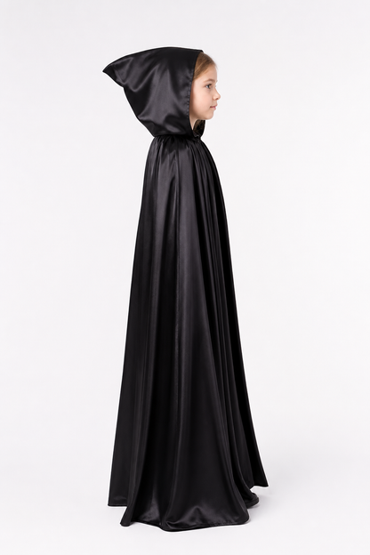 Black Hooded Halloween Costume Cloak