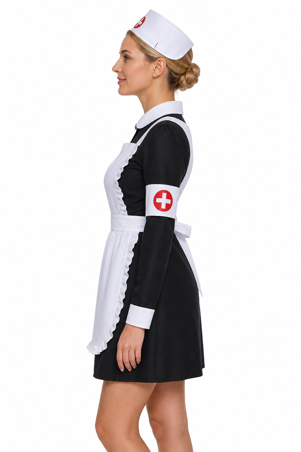 Nurse Costume Carnival Set with Apron and Cap