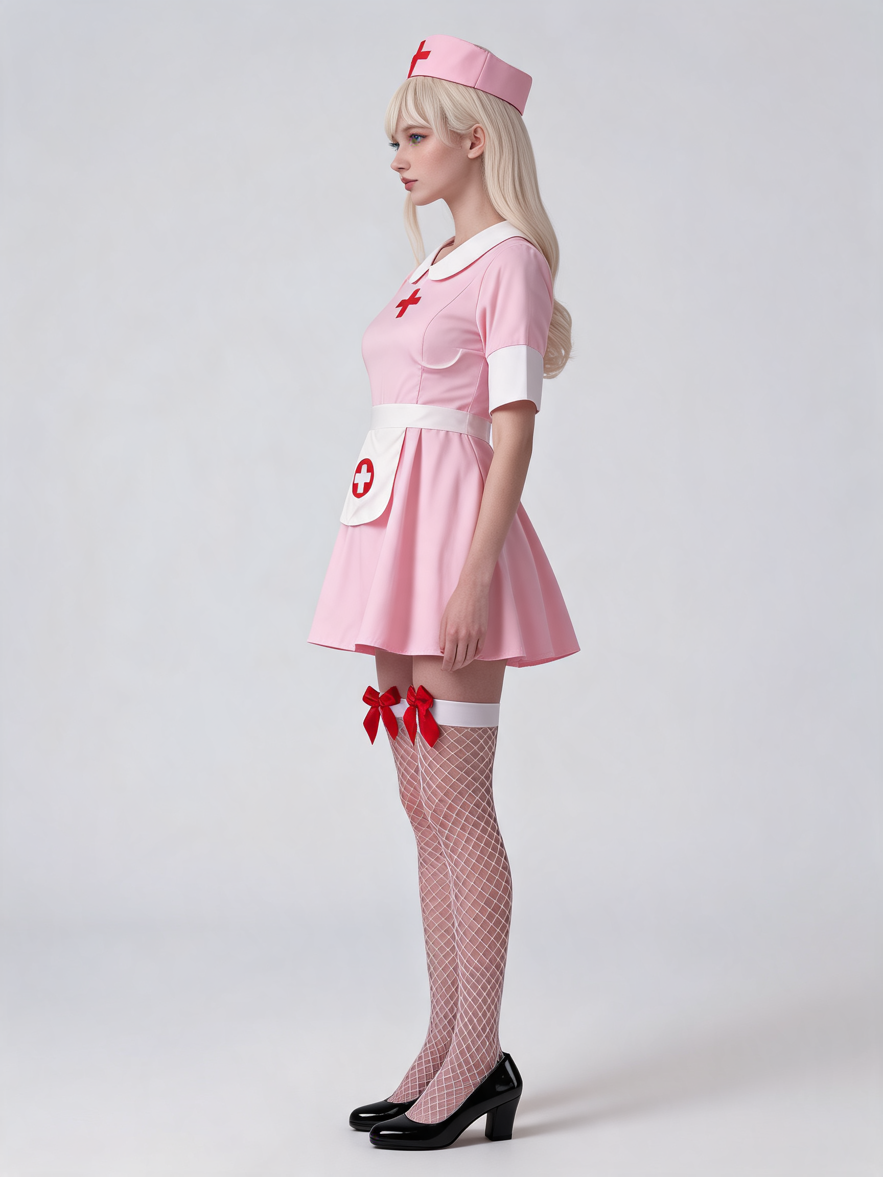 Black-and-White Nurse Costume Dress for a Masquerade