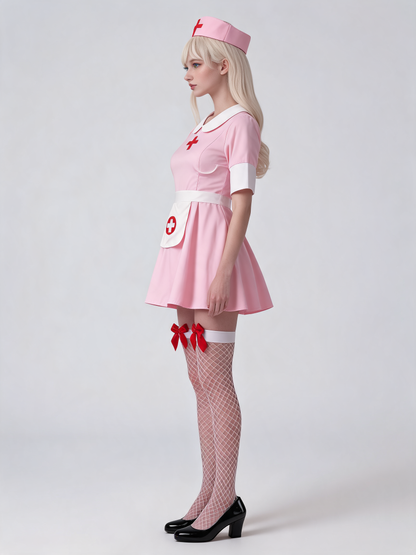 Black-and-White Nurse Costume Dress for a Masquerade