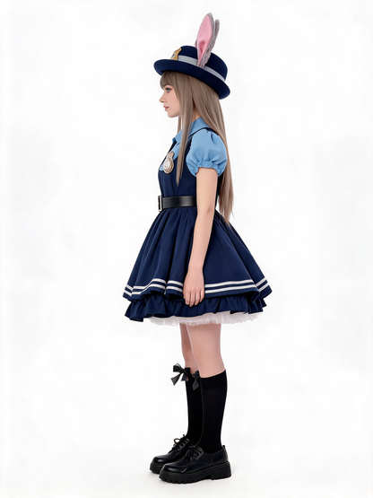 Halloween police costume with ears