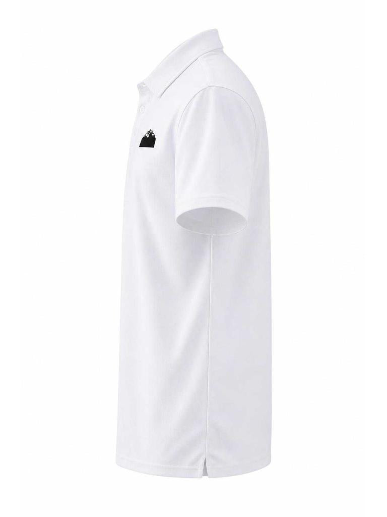 White Short-Sleeve Polo Shirt for Everyday Wear side view 3