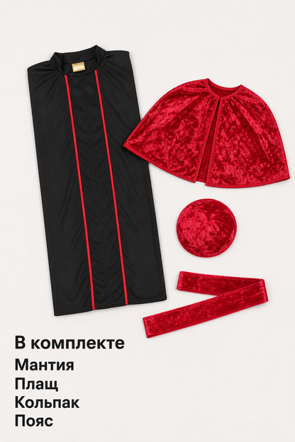 Priest costume with velvet cape