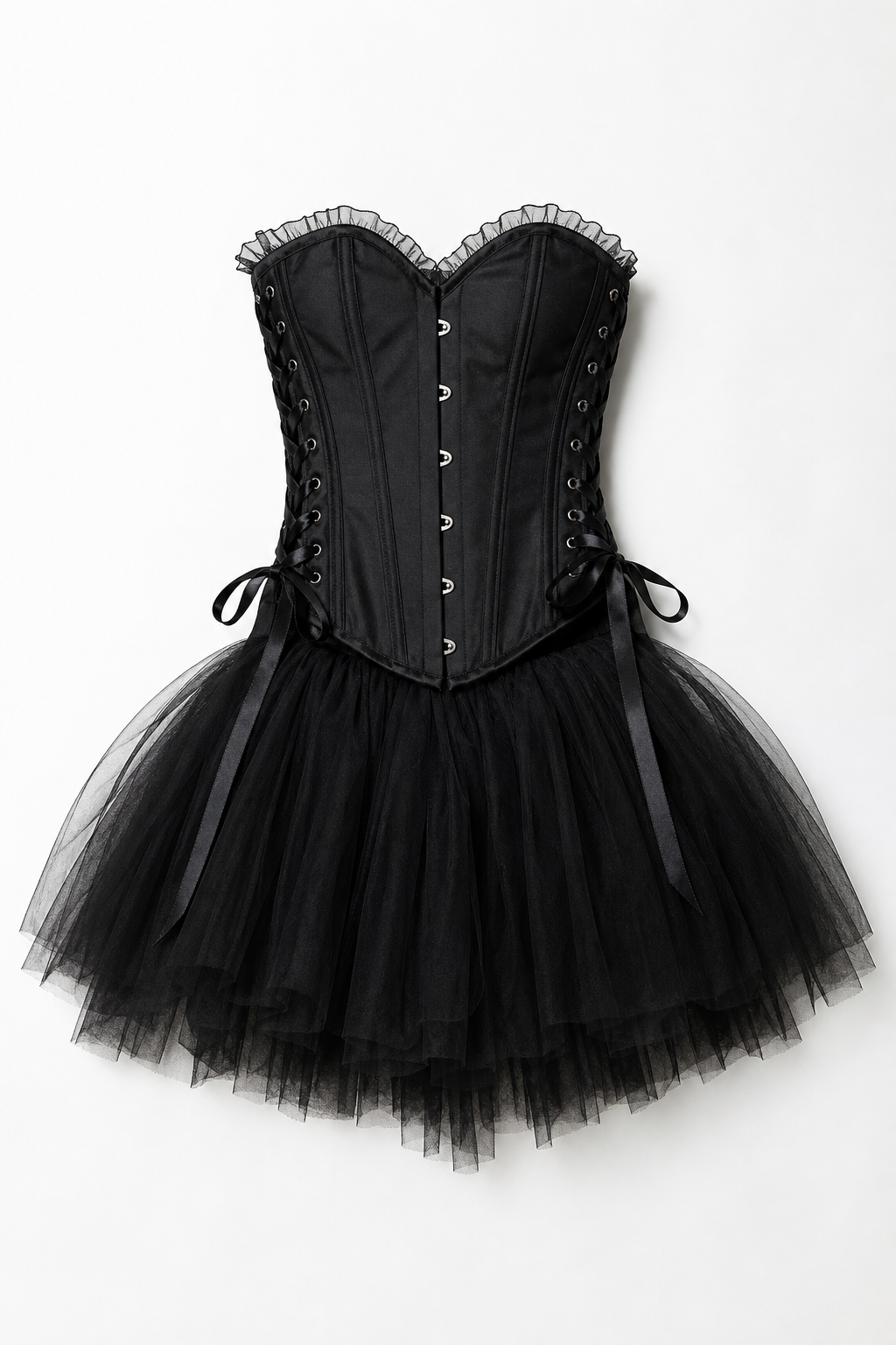 Black Carnival Costume with Corset and Skirt