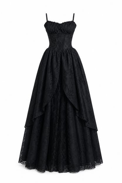 Black Zombie Bride Dress Halloween Costume