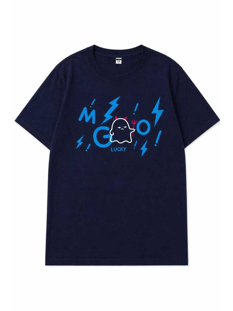 Dark Blue Halloween Graphic T-Shirt