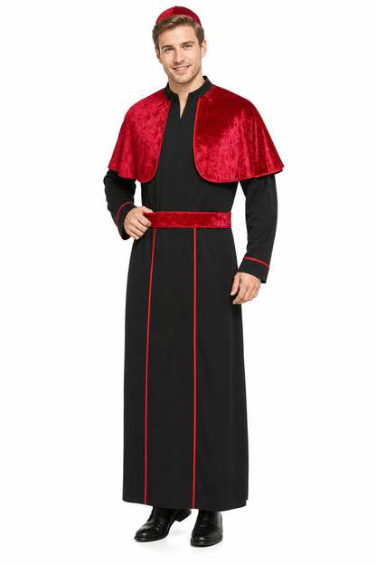Priest costume with velvet cape