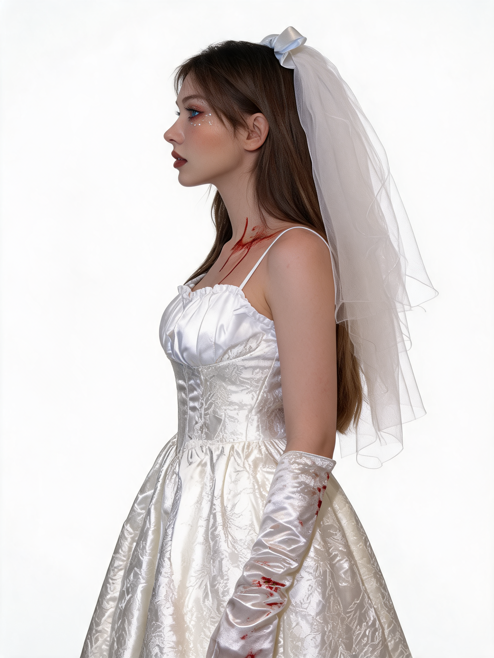 Zombie Bride Costume, White Halloween Dress