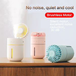 Fan humidifier with small fan small mini can be wirelessly charged large fog type USB portable spray electric