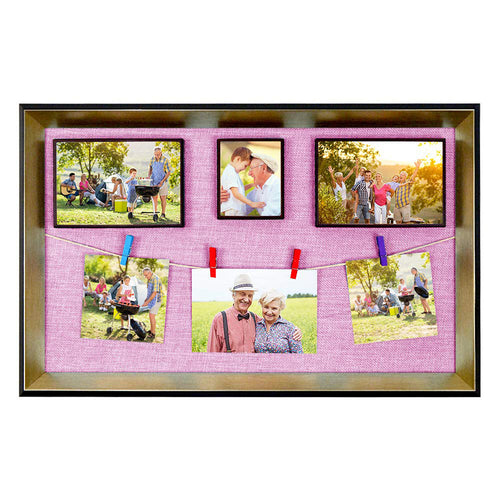 Picture Photo Frame for Wall Decor 14×22 inch with 4 Clips Collage Artworks Prints Multi Pictures Organizer