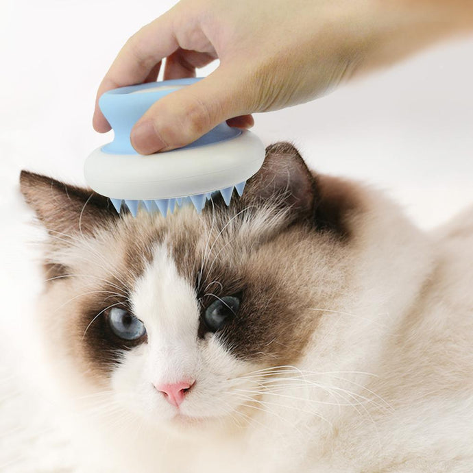 Portable silicone palm pet dog cat clean bath beauty massage brush pet face wash rubber